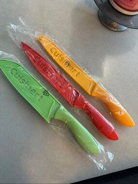 Cuisinart Green, Red and Yellow Paring Knife Set with Sheaths